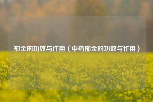 郁金的功效与作用（中药郁金的功效与作用）