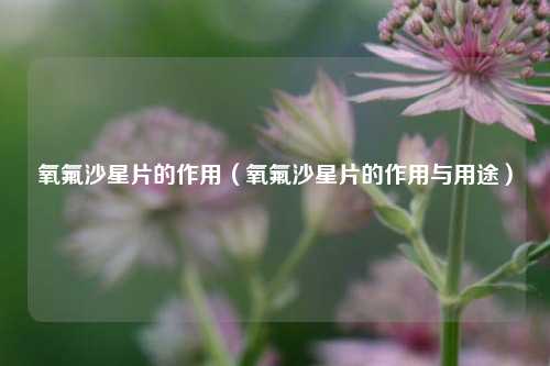 氧氟沙星片的作用（氧氟沙星片的作用与用途）