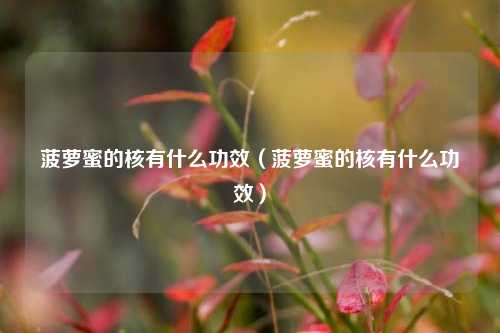 菠萝蜜的核有什么功效（菠萝蜜的核有什么功效）