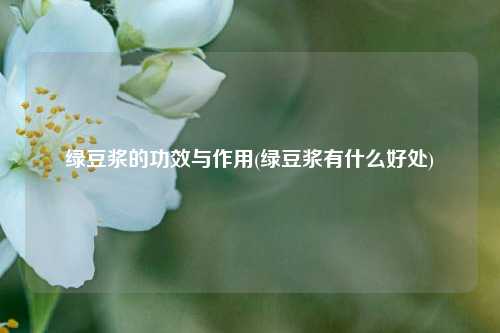 绿豆浆的功效与作用(绿豆浆有什么好处)